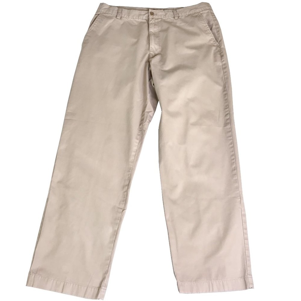 Chaps Mens Khaki Long Pants Size 36x31 Flat Front